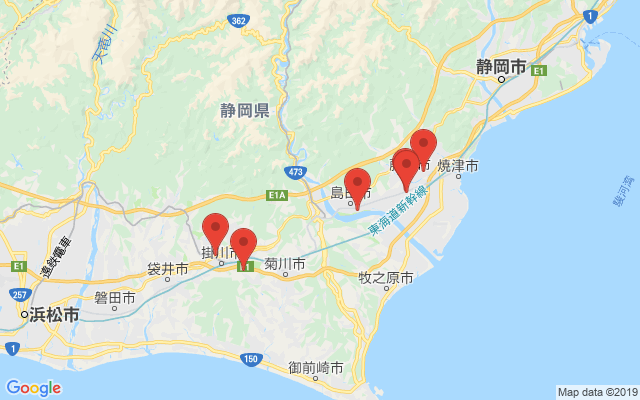 島田の保険相談窓口のマップ
